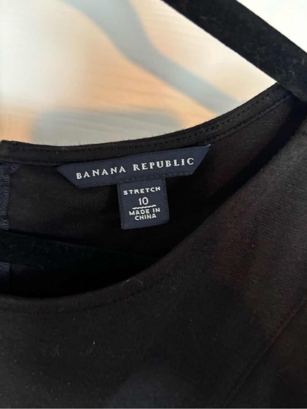Banana Republic Black Short-Sleeve Stretch Crewneck Top